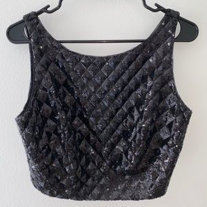 Ralph Lauren Black Sparkle Crop Top